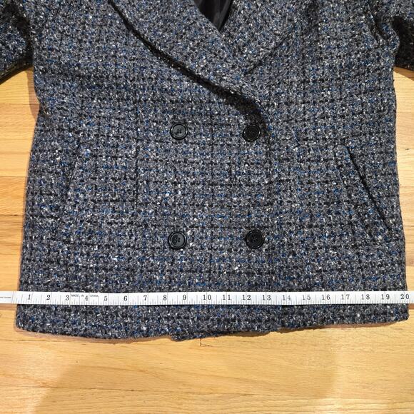 VTG Billi by Billycoat short peacoat gray tweed with shoulder pads S/M - Picture 7 of 11